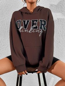 Fifth Avenue DIFT710 Overthinking Print Hoodie - Brown