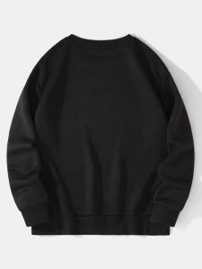 Fifth Avenue DIFT728 Los Angeles Flame Sleeve Printed Sweatshirt - Black