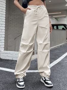 Fifth Avenue Women's Elastic Wide Leg Pocket Detail Pants FAWLP76