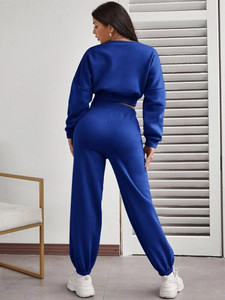 Fifth Avenue WTPS34 Elastic Waist Detail Sweatshirt and Jogger Pants Set