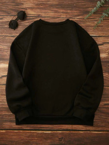Fifth Avenue DIFT741 I'm Always Cold Printed Sweatshirt - Black