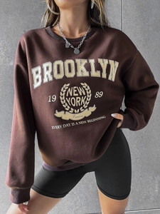 Fifth Avenue DIFT745 Brooklyn Printed Sweatshirt - Brown