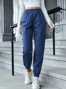 Fifth Avenue Women's Elastic Waist Cargo Pocket Detail Pants FAWLP77