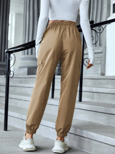 Fifth Avenue Women's Elastic Waist Cargo Pocket Detail Pants FAWLP79