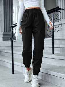 Fifth Avenue Women's Elastic Waist Cargo Pocket Detail Pants FAWLP80