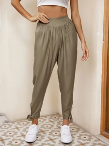 Fifth Avenue Women's Elastic Waist Tie Ankle Detail Pants FAWLP83