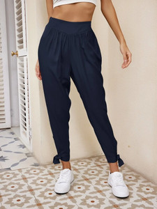 Fifth Avenue Women's Elastic Waist Tie Ankle Detail Pants FAWLP84