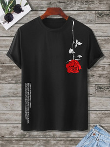 Fifth Avenue Floral Text Printed MIFT360 T-Shirt - Black