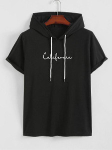 Fifth Avenue California Print MIFT393 Hooded ROKA T-Shirt - Black