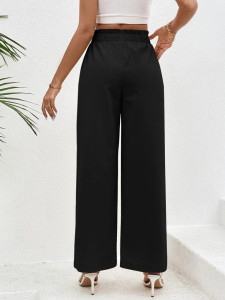Fifth Avenue Women's Elastic Paperbag Waist Pocket Detail Pants FAWLP102