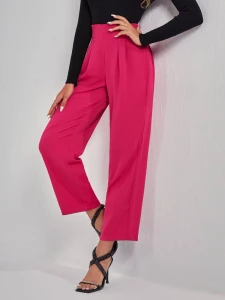Fifth Avenue Women's Elastic Pleat Detail Waist Pocket Detail Pants FAWLP107