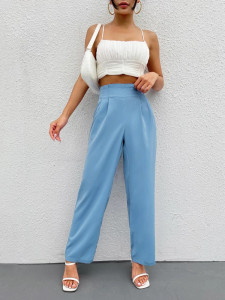 Fifth Avenue Women's Elastic Pleat Detail Waist Pocket Detail Pants FAWLP108