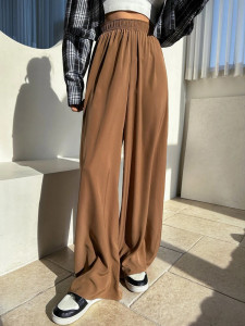 Fifth Avenue Women's Elastic Detail Wide Leg Pants FAWLP118