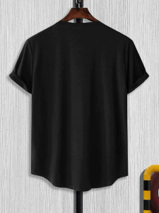 Fifth Avenue Cycle Printed MIFT429 AOKI Dip Hem T-Shirt - Black