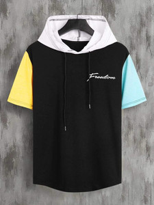 Fifth Avenue ZIRKO Color Block Printed Hooded T-Shirt
