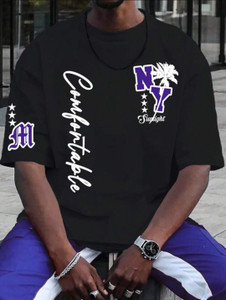 Nine Zero NY Comfortable Printed NZMT6 T-Shirt - Black