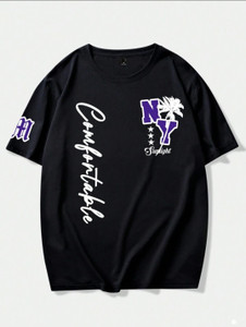 Nine Zero NY Comfortable Printed NZMT6 T-Shirt - Black