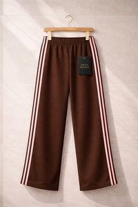 Fifth Avenue Womens Striped Wide Leg Track Pants - FAW26PA2 - Brown