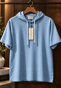 Fifth Avenue Hooded ROKA T-Shirt - Light Blue