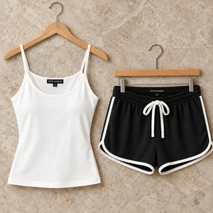 Fifth Avenue Women's WSNS202 T-Shirts and Shorts Set - Black