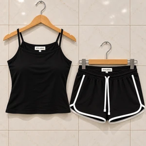 Fifth Avenue Women's WSNS204 T-Shirts and Shorts Set - Black