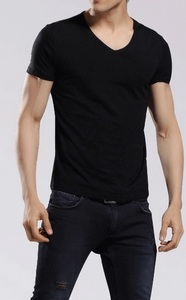 Black V Neck T Shirt by Tee-Tall