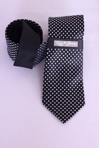 Tayyab Bombal Men's Black Polka Dot Necktie