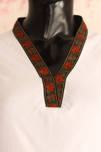 White Sleeveless Silk Lawn Top by Marvi