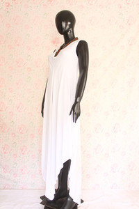 White Sleeveless Silk Lawn Top by Marvi