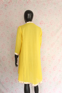 Yellow Silk Lawn Top by Marvi