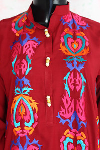 Maroon Stone Boski Shirt By Marjan