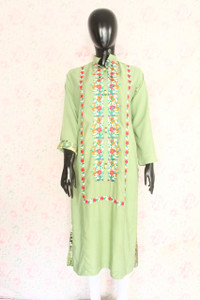 Lime-Green Silk Lawn Shirt By Marjan