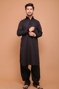 Black Designer Wear Shalwar Kameez by Fahad & Mustafa