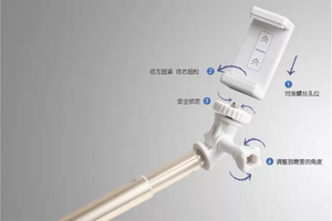 fshang Aluminium Bluetooth Super Long Selfie Stick - 1M