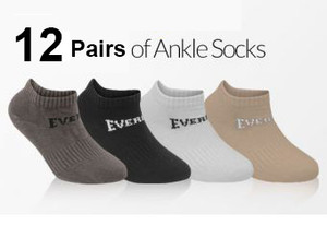 12 Pairs Sports Ankle Socks Export by Zeej