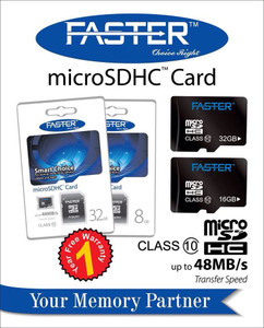 Faster 32 GB microSDHC Class 10 Card