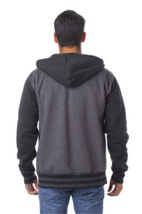 Varsity Hoodie by Rush With Fleece Lining - Charcoal