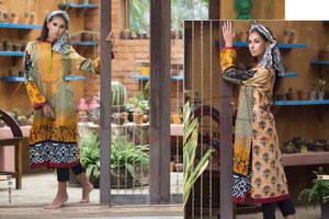 Lala Vintage Semi Stitched  Embroidered Kurti With Stole  Design VMK-06