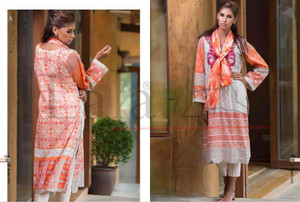 Lala Vintage Semi Stitched  Embroidered Kurti With Stole  Design VMK-03