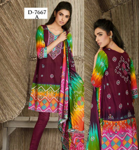 Firdous Lawn Collection Design 7667 - Purple