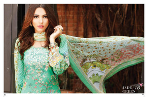 Tena Durrani Luxury Lawn Jade Green (7B)