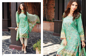 Tena Durrani Luxury Lawn Jade Green (7B)