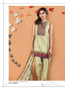 AlKaram Mid Summer Printed 3 Piece Embroidered MS MS-11-Green