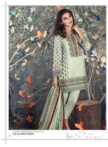 AlKaram Mid Summer Printed 3 Piece Embroidered MS-13-MintGreen