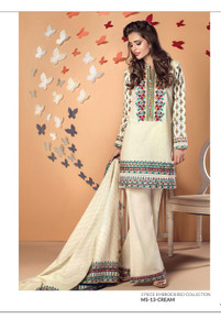 AlKaram Mid Summer Printed 3 Piece Embroidered MS-13-Cream