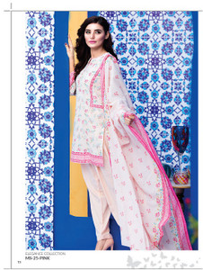 AlKaram Mid Summer Printed 3 Piece Mother Collection MS-25-Pink