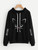 Fifth Avenue Meow Sleeve Print Hoodie - Black