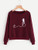 Fifth Avenue Elegant Cat Printed Sweatshirt - Maroon