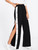 Fifth Avenue Women's Roma Snap Button Active Track Pants - Black and White