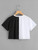 Fifth Avenue Women's Monochrome Alternate Crop T-Shirt - Black and White 